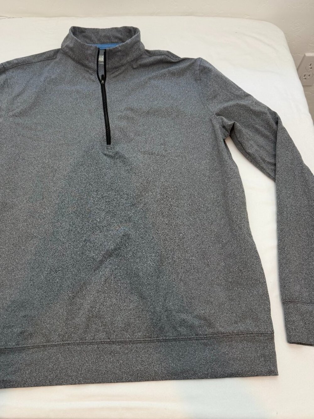 Straight Down Mens Small Quarter Zip Pullover Gray Performance Golf